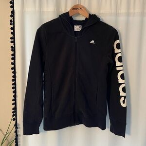 Adidas black full zip hoodie women’s M medium climalite sport zip up hooded